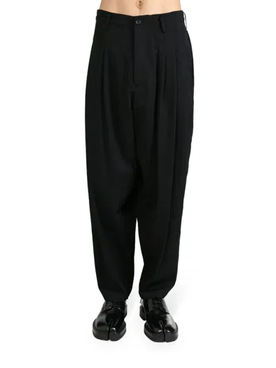 Yohji Yamamoto Tailored Denim Trousers With Pleats And Pockets In Black