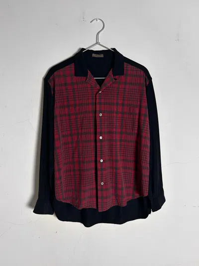 Pre-owned Yohji Yamamoto 80's Rayon Black Hybrid Flannel Shirt