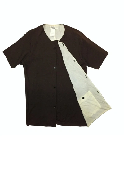 Pre-owned Yohji Yamamoto 90's Pour Homme Button Up Overshirt In Brown