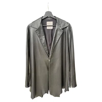 Pre-owned Yohji Yamamoto 90s Deconstructed-style Leather Jacket In Gray