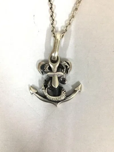 Pre-owned Yohji Yamamoto 950 Snake Anchor Necklace In Silver