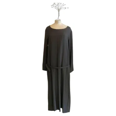 Pre-owned Yohji Yamamoto Abito Tunica Lungo Nero In Lana Dei Primi Anni 2000 In Black