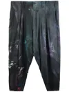 Yohji Yamamoto Abstract-print Drop-crotch Trousers In Black