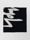Yohji Yamamoto Abstract Print Fringed Edges Two-tone Design Towel