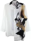 Yohji Yamamoto Abstract-print Long-sleeve Shirt In White
