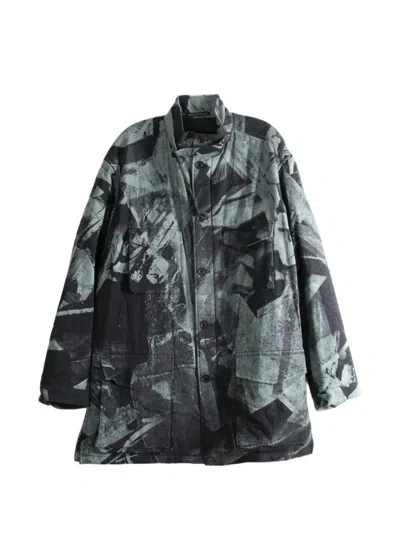 Yohji Yamamoto Abstract-print Field Jacket In Multi