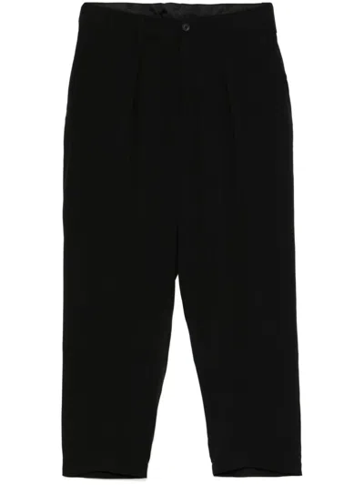 Yohji Yamamoto Adjustable Tapered Trousers In Black