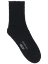 Yohji Yamamoto Pattern-jacquard Logo-print Socks In Black