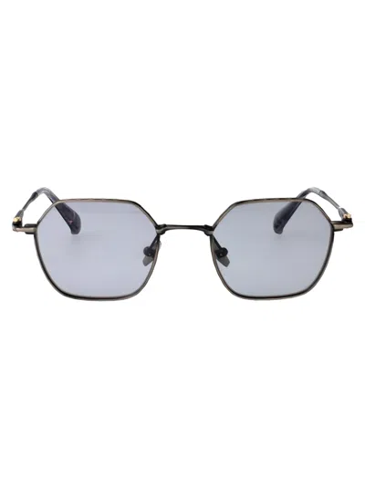 Yohji Yamamoto Antic Gun Titanium Sunglasses In Black