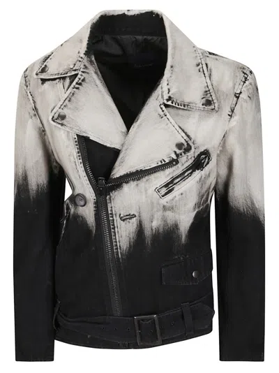 Yohji Yamamoto Asm Biker Jacket In Neutral
