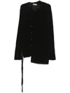 Yohji Yamamoto Long-sleeved Knitted Cardigan In Black