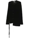 Yohji Yamamoto Long-sleeved Knitted Cardigan In Black