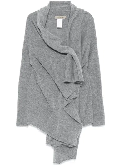 Yohji Yamamoto Asymmetric Cardigan In Grey