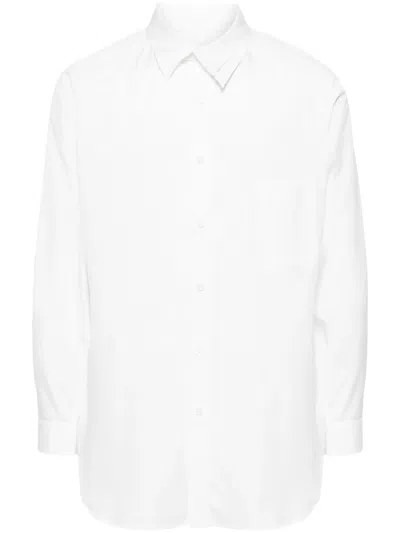 Yohji Yamamoto Asymmetric-collar Cotton Shirt In White
