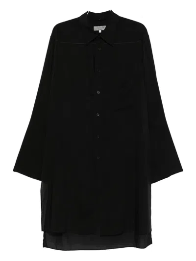 Yohji Yamamoto Asymmetric Collar Shirt In Black