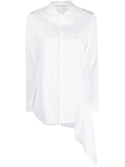 Yohji Yamamoto Asymmetric Cotton Shirt In White