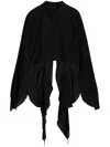 Yohji Yamamoto Asymmetric Cotton-silk Shirt In Black