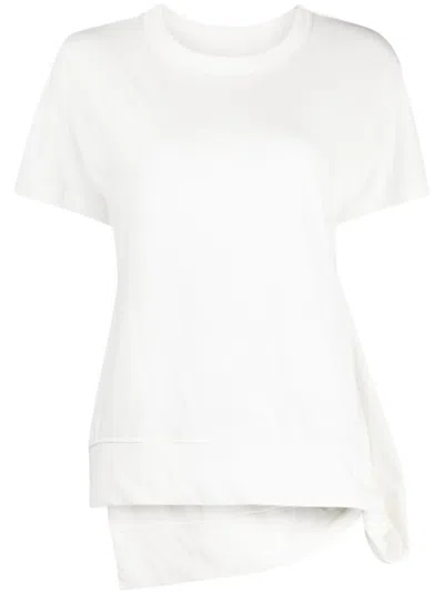 Yohji Yamamoto Asymmetric Cotton T-shirt In White