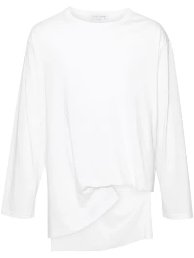 Yohji Yamamoto Asymmetric Cotton T-shirt In White