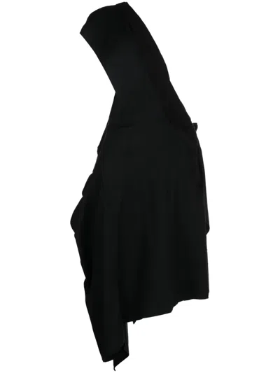 Yohji Yamamoto Asymmetric-design Cotton Dress In Black