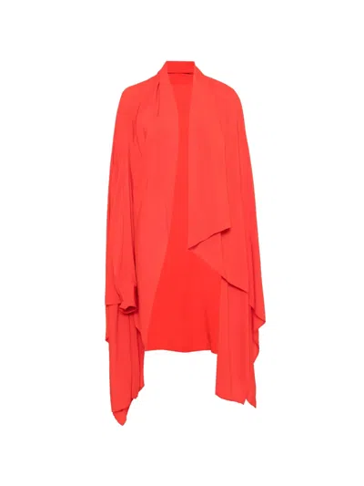 Yohji Yamamoto Asymmetric Draped Coat In Red