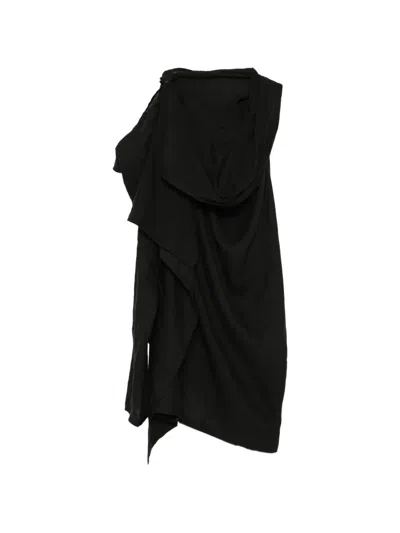 Yohji Yamamoto Asymmetric Draped Dress In Multi