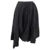 Yohji Yamamoto Asymmetric Draped Midi Skirt In Black Cotton In Black