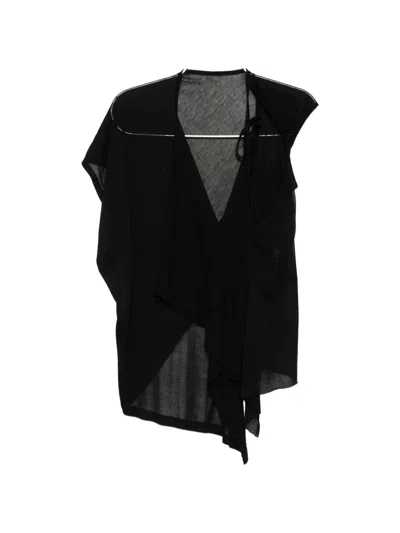 Yohji Yamamoto Asymmetric Draped Top In Multi