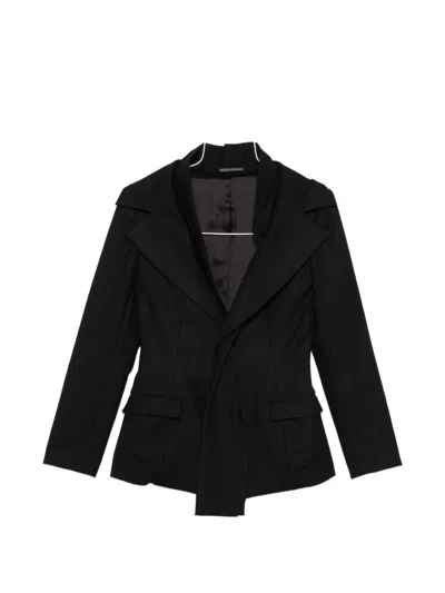 Yohji Yamamoto Asymmetric Flap-pocket Jacket In Black