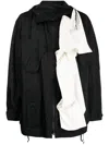 Yohji Yamamoto Asymmetric Hooded Jacket In Black