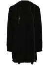 Yohji Yamamoto Asymmetric Hooded Jacket In Schwarz