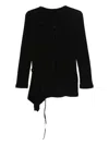 Yohji Yamamoto Asymmetric Knitted Top In Black