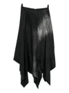 Yohji Yamamoto Asymmetric Mid Skirt In Black
