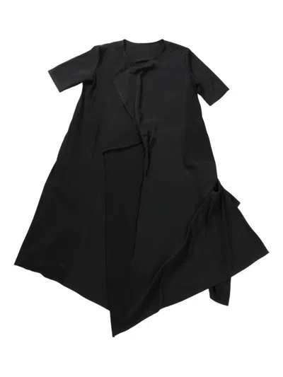 Yohji Yamamoto Asymmetric Midi Dress In 黑色