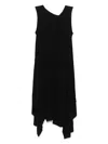 Yohji Yamamoto Asymmetric Midi Dress In Black