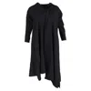 Yohji Yamamoto Asymmetric Midi Dress In Black Cotton In Black