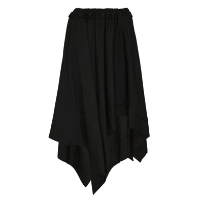 Yohji Yamamoto Draped Asymmetric Maxi Skirt In Multi