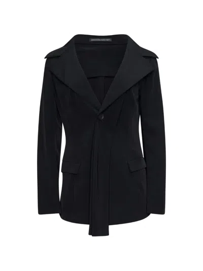 Yohji Yamamoto Asymmetric Notched-lapel Jacket In Blue