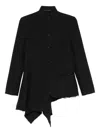 Yohji Yamamoto Asymmetric Raw-cut Hem Jacket In Gray