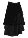 Yohji Yamamoto Asymmetric Ruffled Skirt In Black