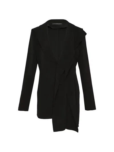 Yohji Yamamoto Asymmetric Sailor-collar Jacket In Black