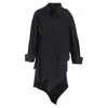 Yohji Yamamoto Asymmetric Shirt Dress In Black Polyester In Black
