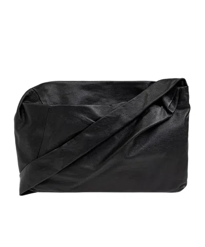Yohji Yamamoto Asymmetric Shoulder Bag In Black