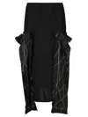 Yohji Yamamoto Combi Random Embroidery Skirt In Black