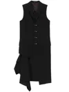 Yohji Yamamoto Asymmetric Sleeveless Blazer In Black