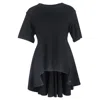 Yohji Yamamoto Asymmetric Top In Black Cotton In Black