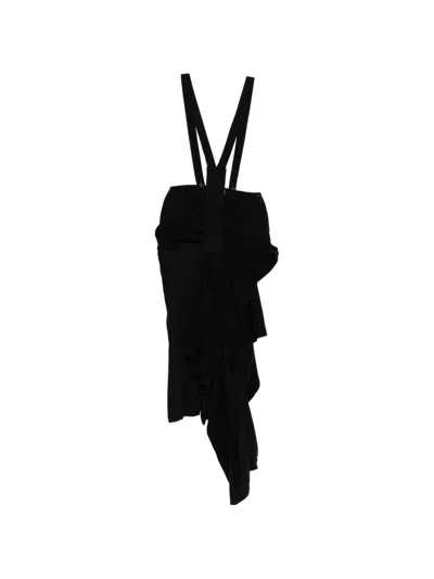 Yohji Yamamoto Asymmetric Wide-suspender Skirt In Animal Print
