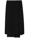 Yohji Yamamoto Asymmetric Wool Skirt In Black