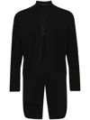 Yohji Yamamoto Asymmetric Wool Tailcoat In Black