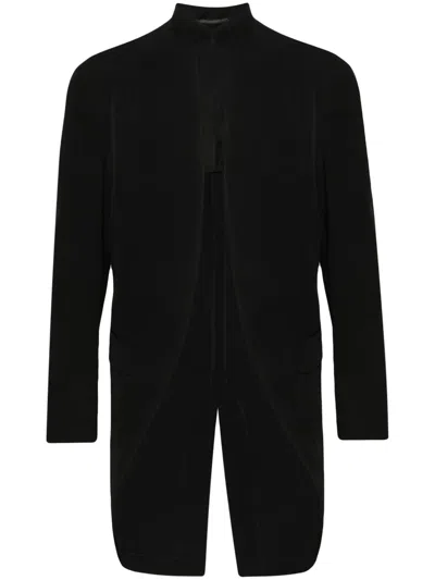Yohji Yamamoto Asymmetric Wool Tailcoat In Black